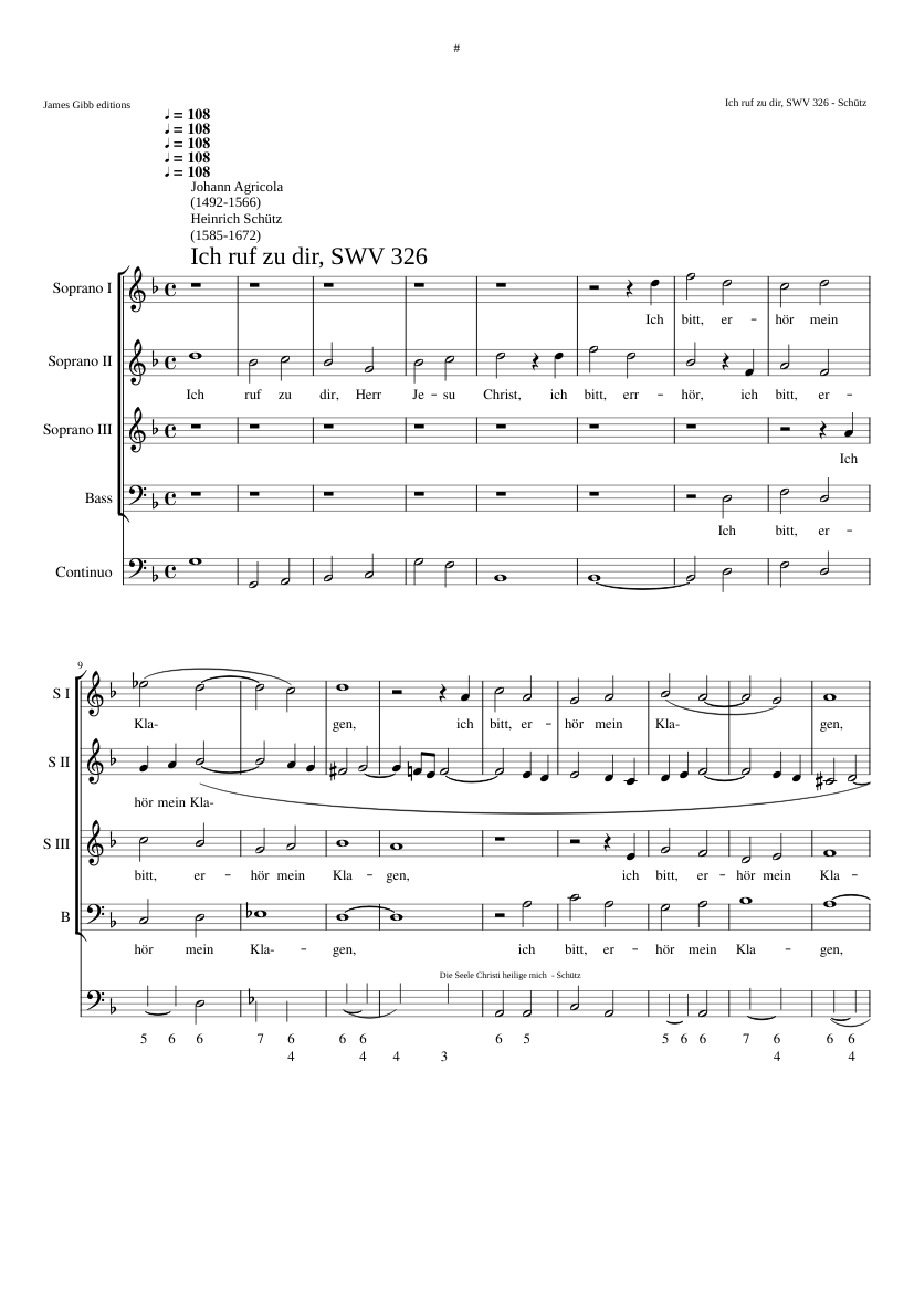 Ich ruf zu dir Herr Jesu Christ SWV 326