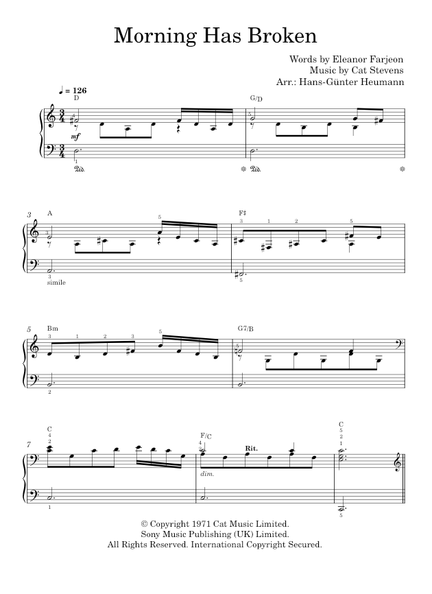 Morning Has Broken Sheet Music For Piano By Cat Stevens Official morning-has-broken-sheet-music-for-piano-by-cat-stevens-official
