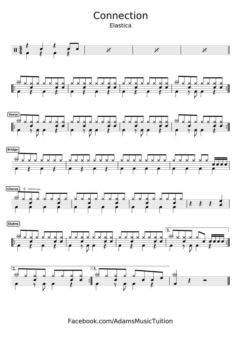 Elastica - Connection Sheet Music for Drum group (Solo