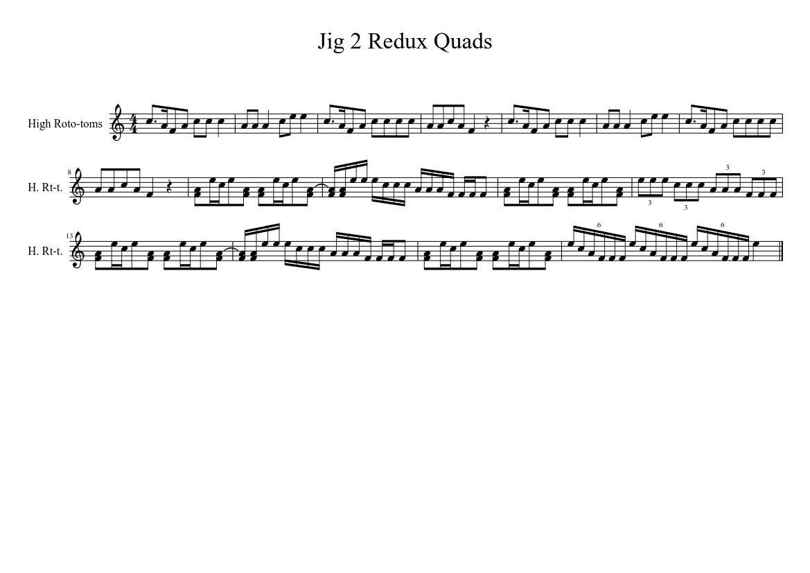 Jig 2 Redux Sheet music for Rototom (Solo)