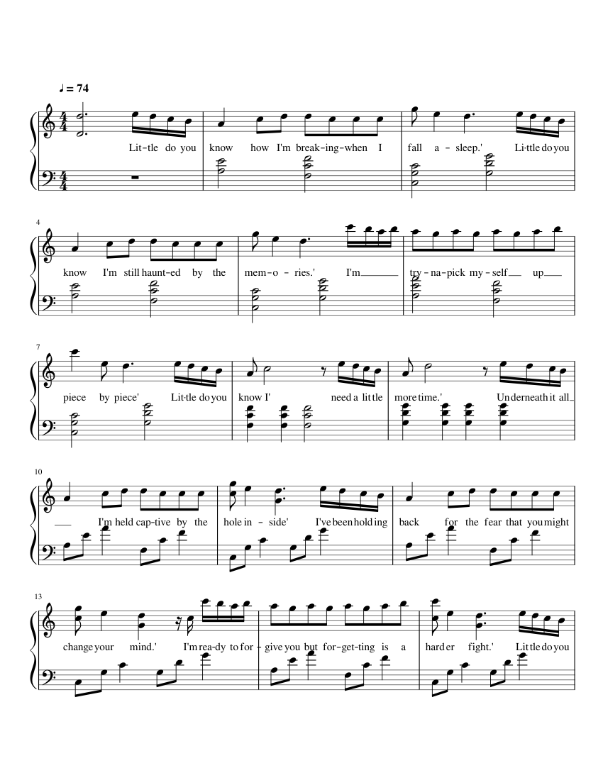 Little Do You Know Sheet music for Piano (Solo) | Musescore.com