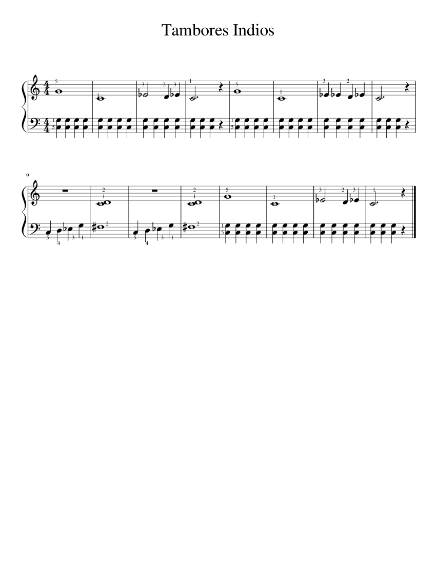 Tambores Indios Sheet music for Piano (Solo) | Musescore.com