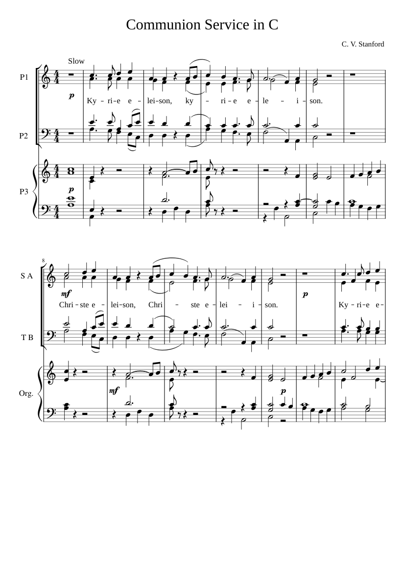 Communion Service in C Op. 115