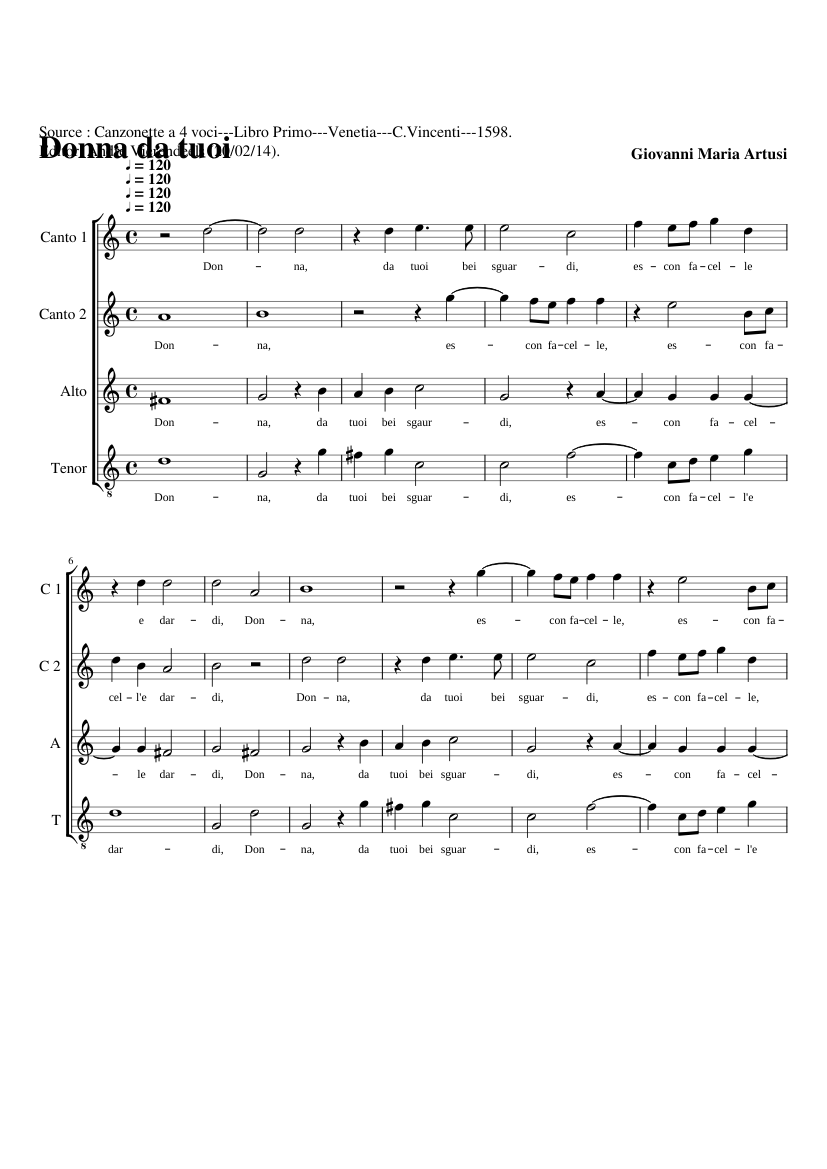 Donna da tuoi bei sguardi