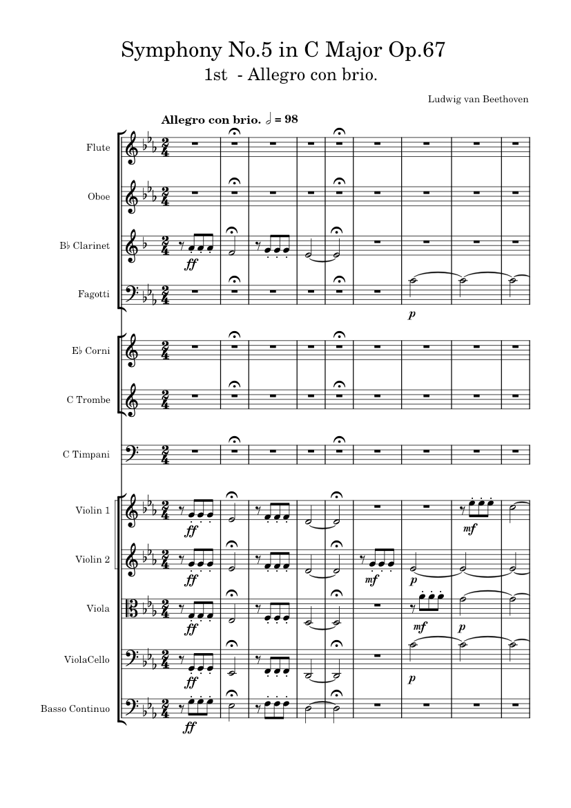 Symphony No. 5 In C Minor, Op. 67: Viola - String Orchestra - Digital Sheet Music | Sheet Music Plus