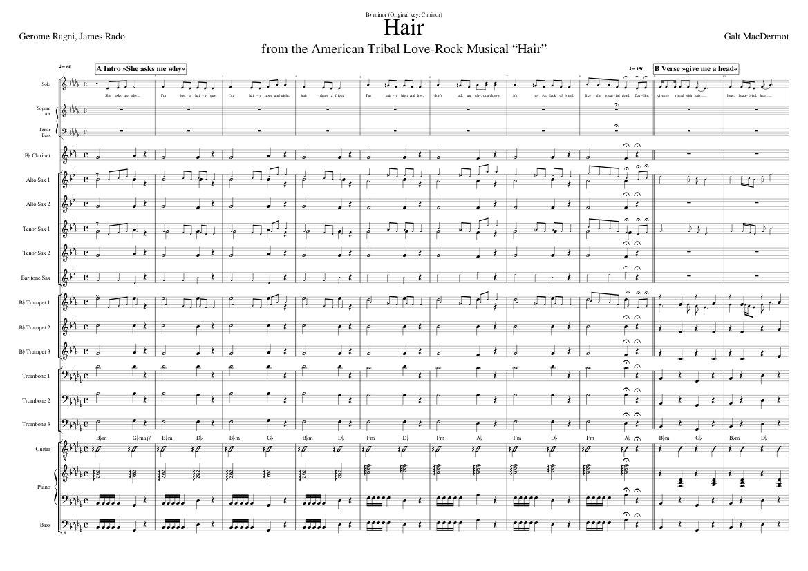 Musical Hair: Hair (arranged for big band)