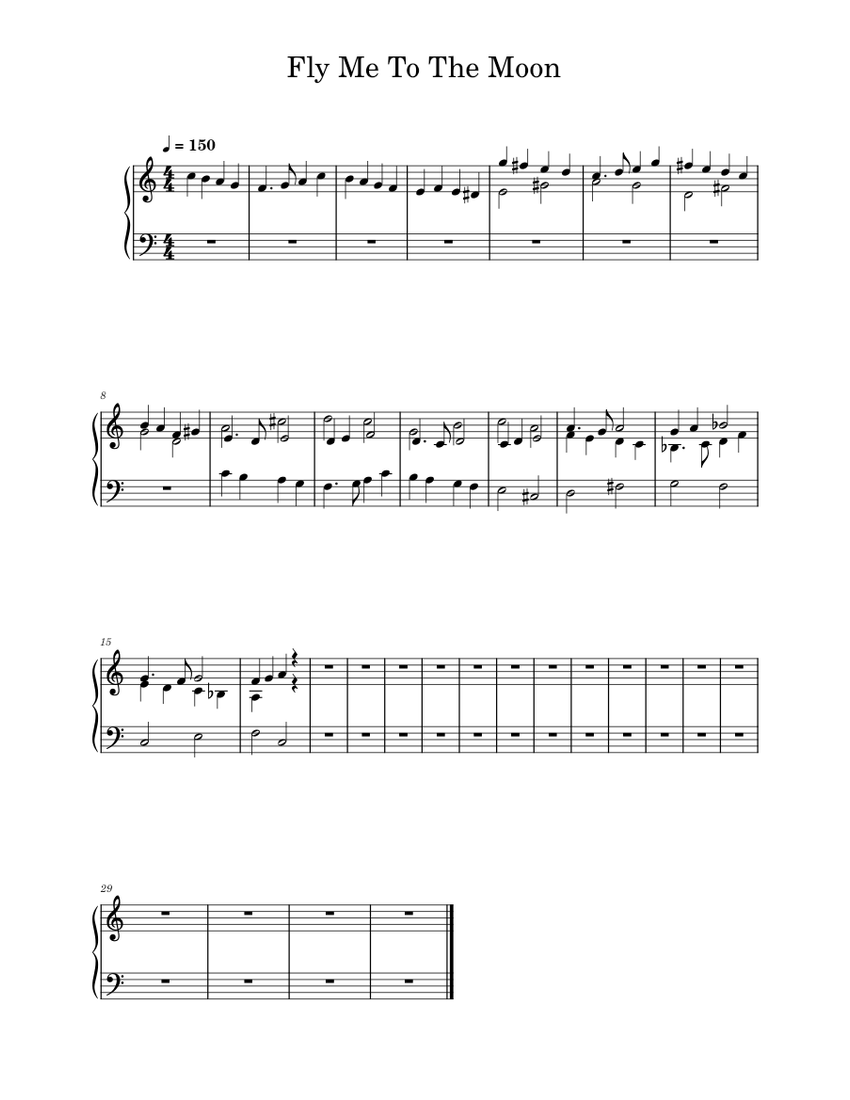 Fly me to the moon Bart Howard Sheet music for Piano (Solo)