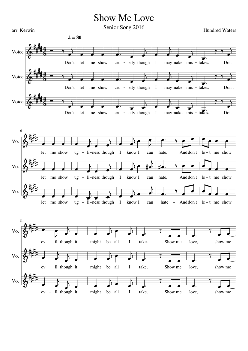 Show Me Love Sheet music for Vocals (Choral)