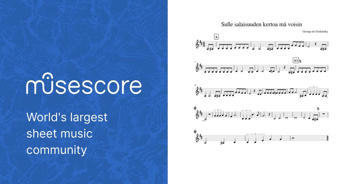 Ouluttaret-A1-Sulle salaisuuden kertoa mä voisin Sheet music for Piano  (Solo) | Musescore.com