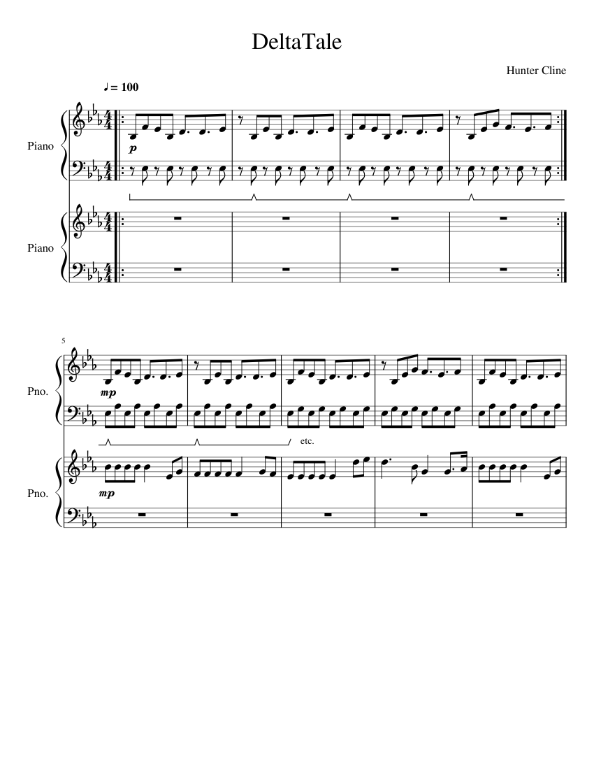 DeltaTale Sheet music for Piano (Solo) | Musescore.com