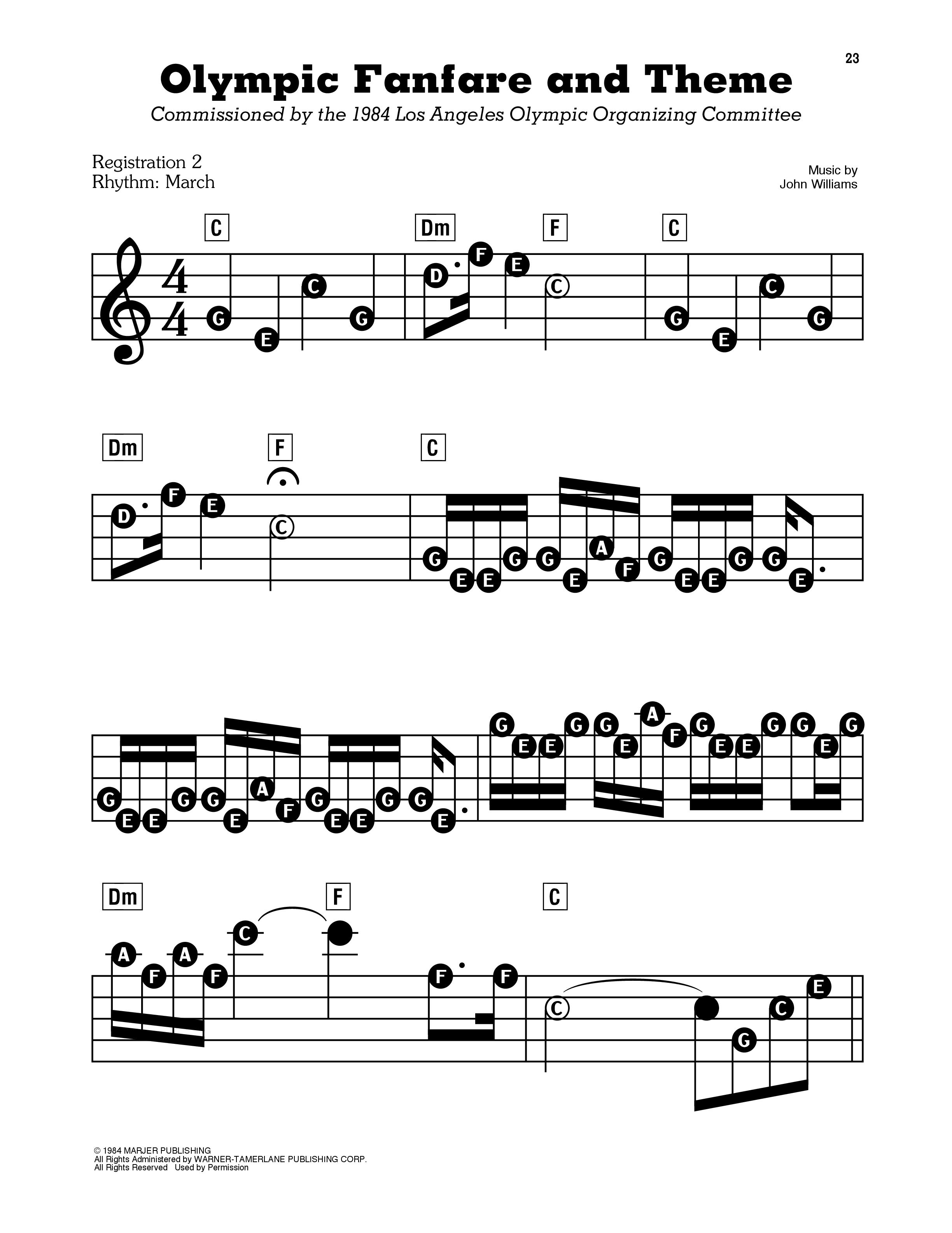 Play Official version of The Olympic Fanfare Sheet Music by John ...