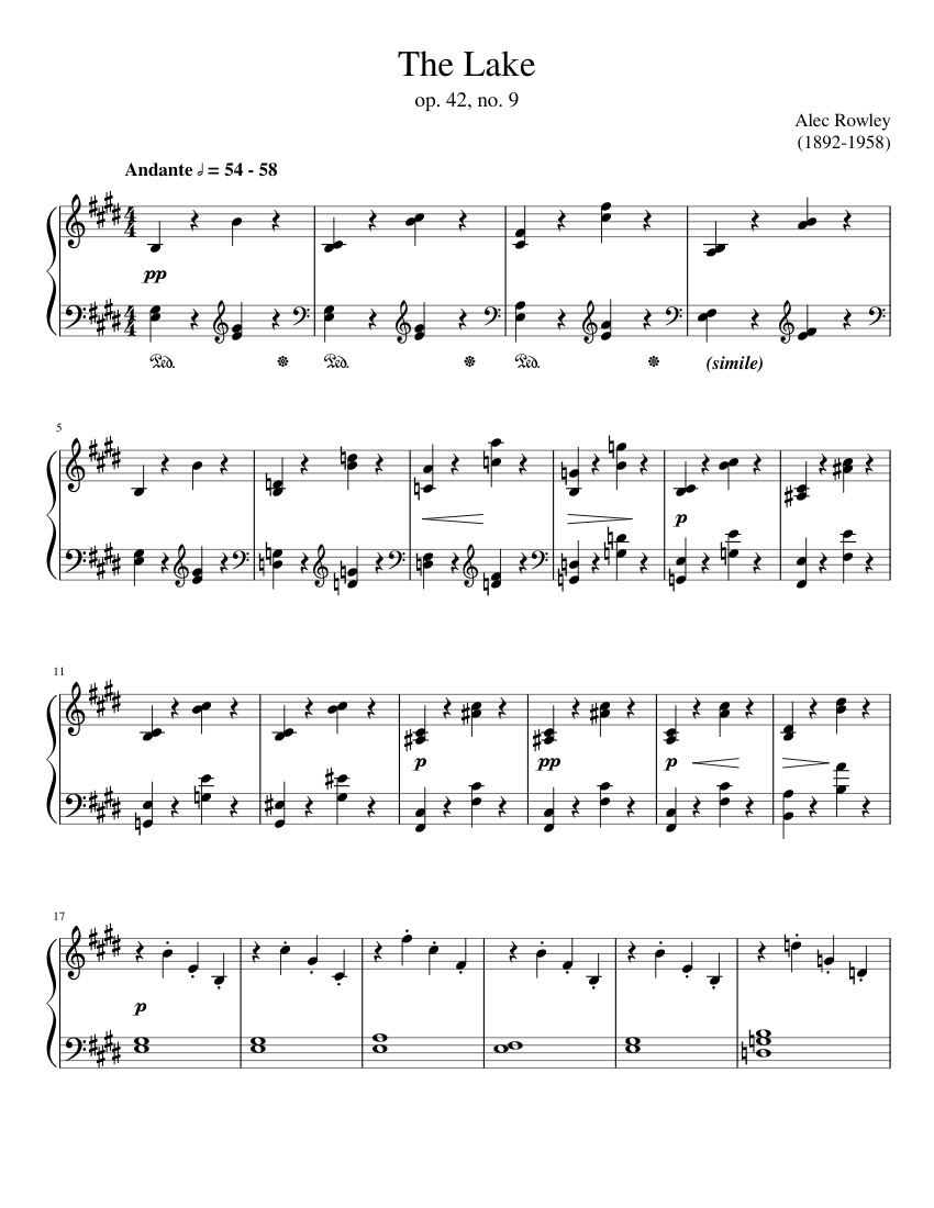 The Lake op. 42 no. 9