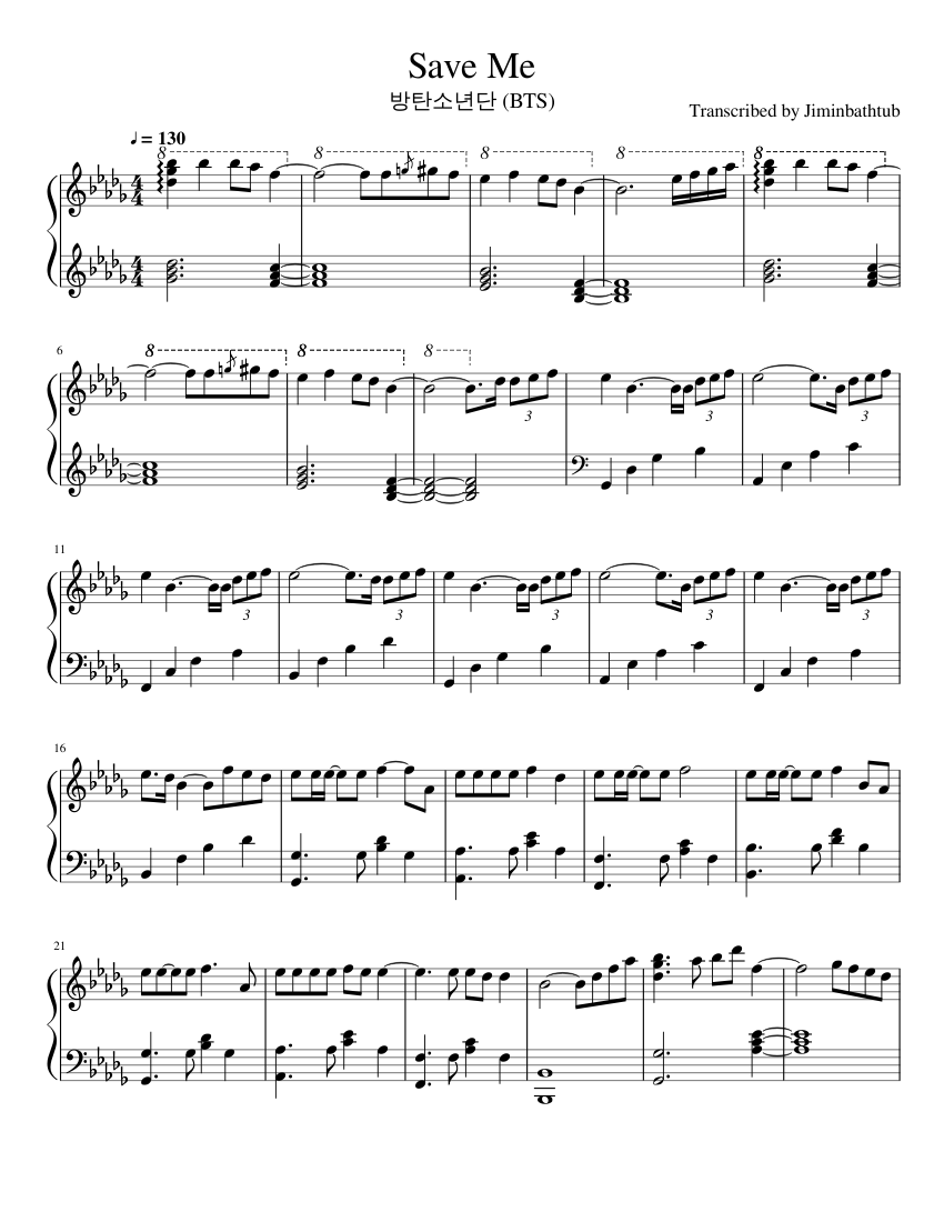 Save Me Sheet music for Piano (Solo) | Musescore.com