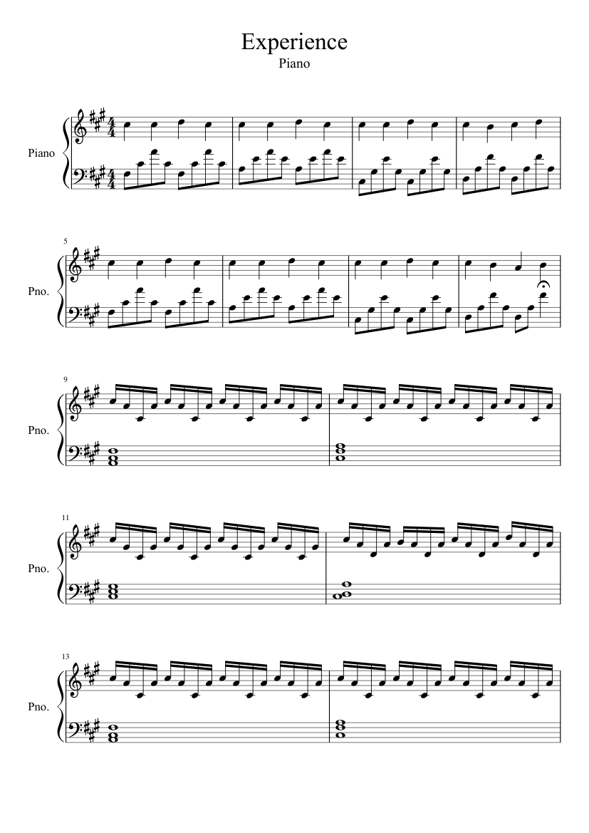 Experience piano Sheet music for Piano (Solo)