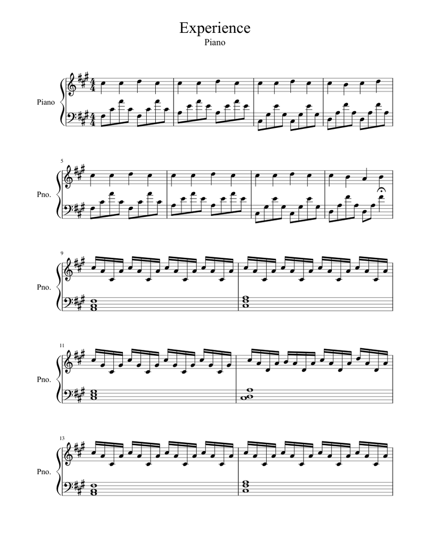 Experience piano Sheet music for Piano (Solo) | Musescore.com