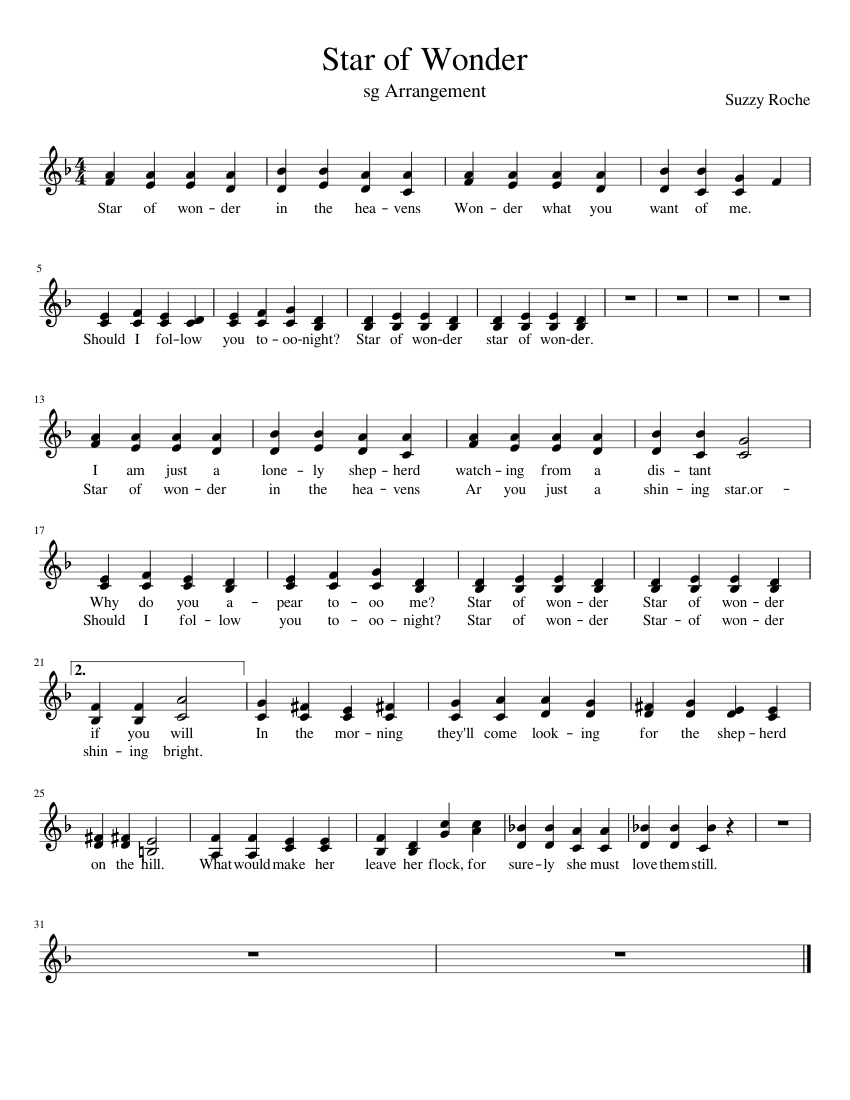 Star Of Wonder Sheet music for Piano (Solo) | Musescore.com