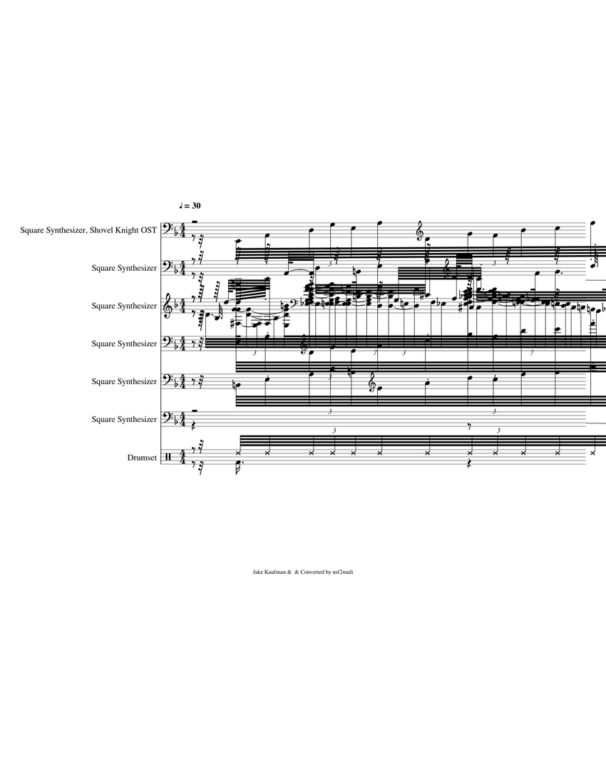 Main Theme Shovel Knight Sheet music for Drum group, Synthesizer
