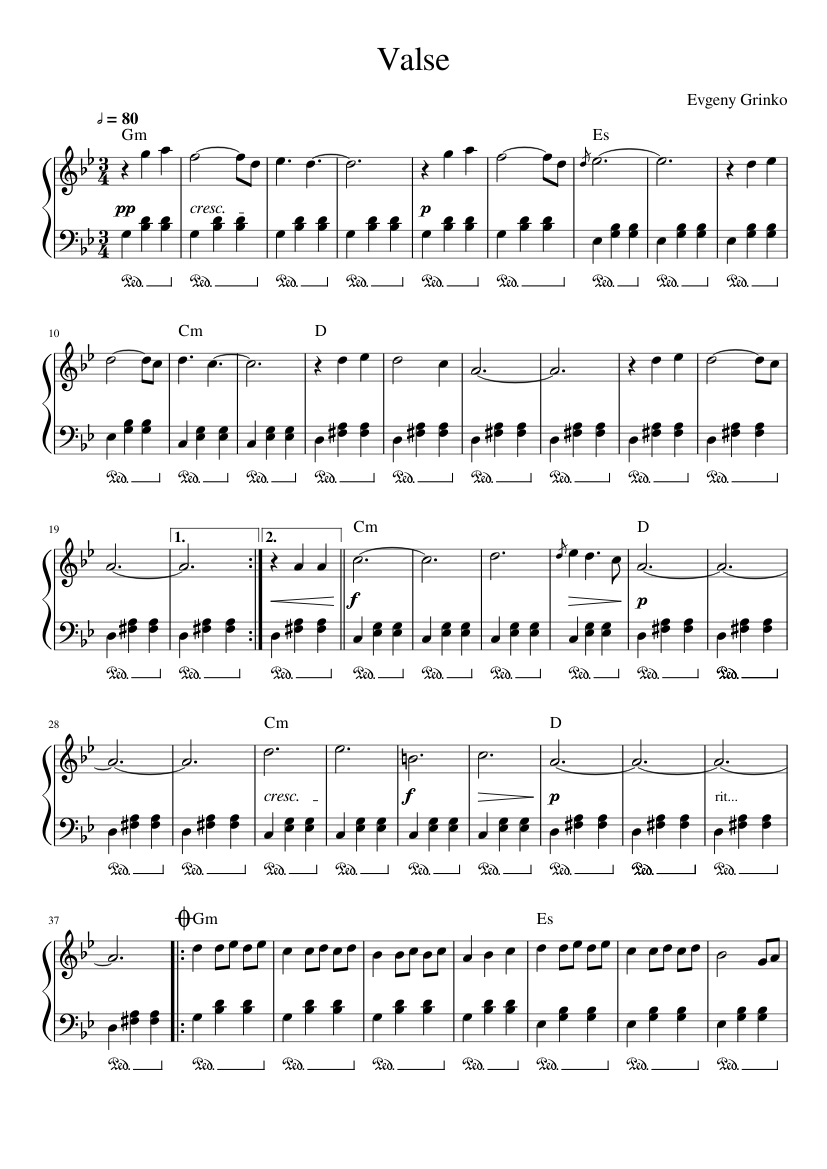 Evgeny Grinko - Valse Sheet music for Piano (Solo) | Musescore.com
