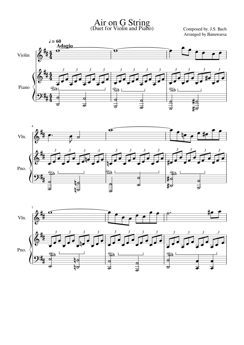 Air 'on the G string' Orchestral Suite No. 3 in D major BWV 1068