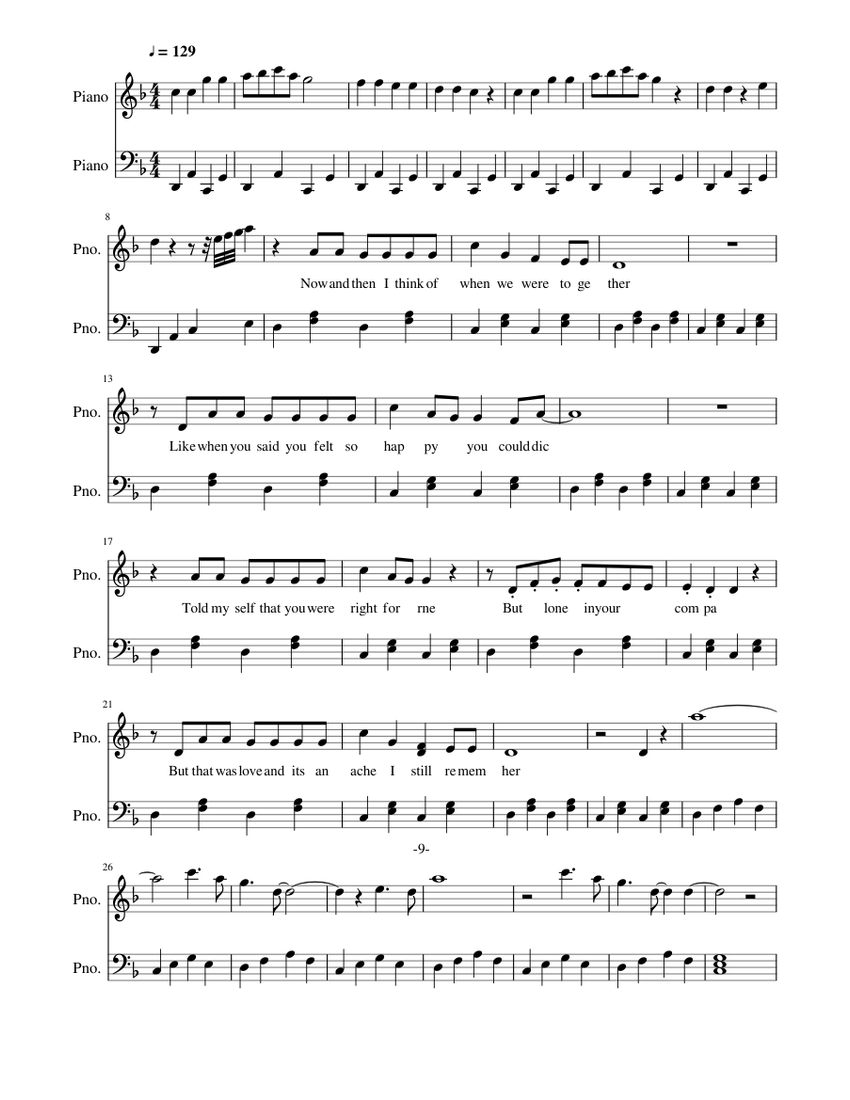 Gotye Feat Kimbra Somebody That I Used To Know Piano Sheet Music For Piano Piano Duo Musescore Com You can get addicted to a certain kind of sadness like resignation to the end always the end so when we found that we could not make sense well you said that we would still be friends but i'll admit that i was glad that it was over. gotye feat kimbra somebody that i used
