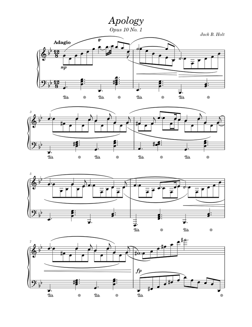 Apology Sheet music for Piano (Solo) | Musescore.com