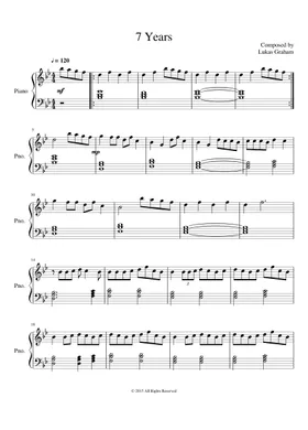 Free 7 Years by Lukas Graham sheet music | Download PDF or print on  Musescore.com