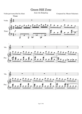 Free Green Hill Zone (Sonic) by Masato Nakamura sheet music | Download PDF  or print on Musescore.com