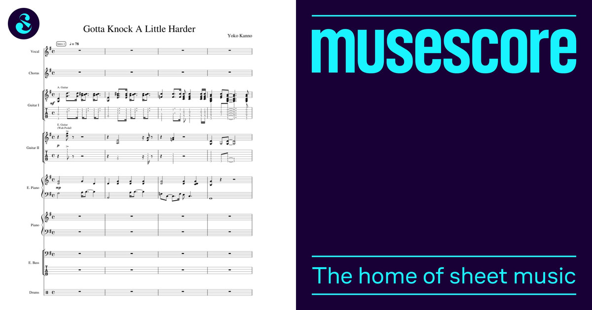 Gotta Knock A Little Harder Sheet music for Piano, Vocals, Guitar, Bass