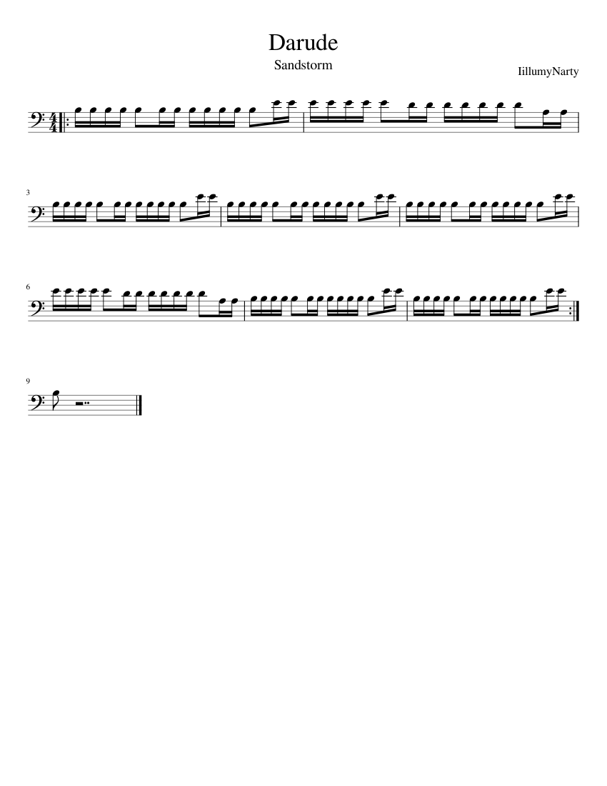 Darude: Sandstorm Sheet music for Trombone (Solo) | Musescore.com