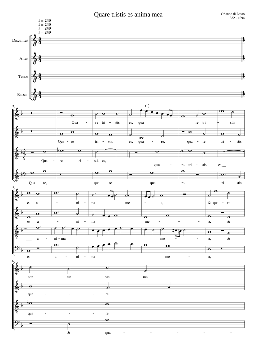 Quare tristis es anima mea a 4