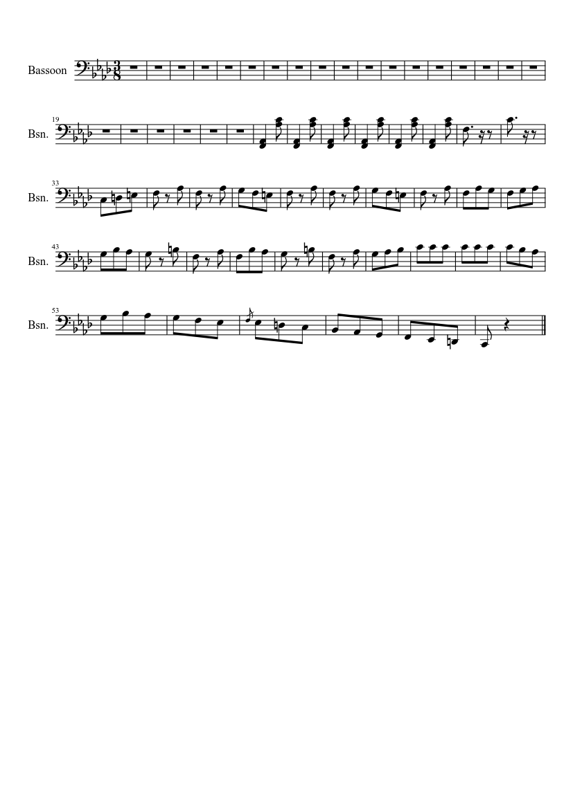 The Sorcerer's Apprentice Sheet music for Bassoon (Solo) | Musescore.com