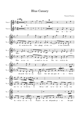 Free Blue Canary By Vincent Fiorino Sheet Music | Download PDF Or.