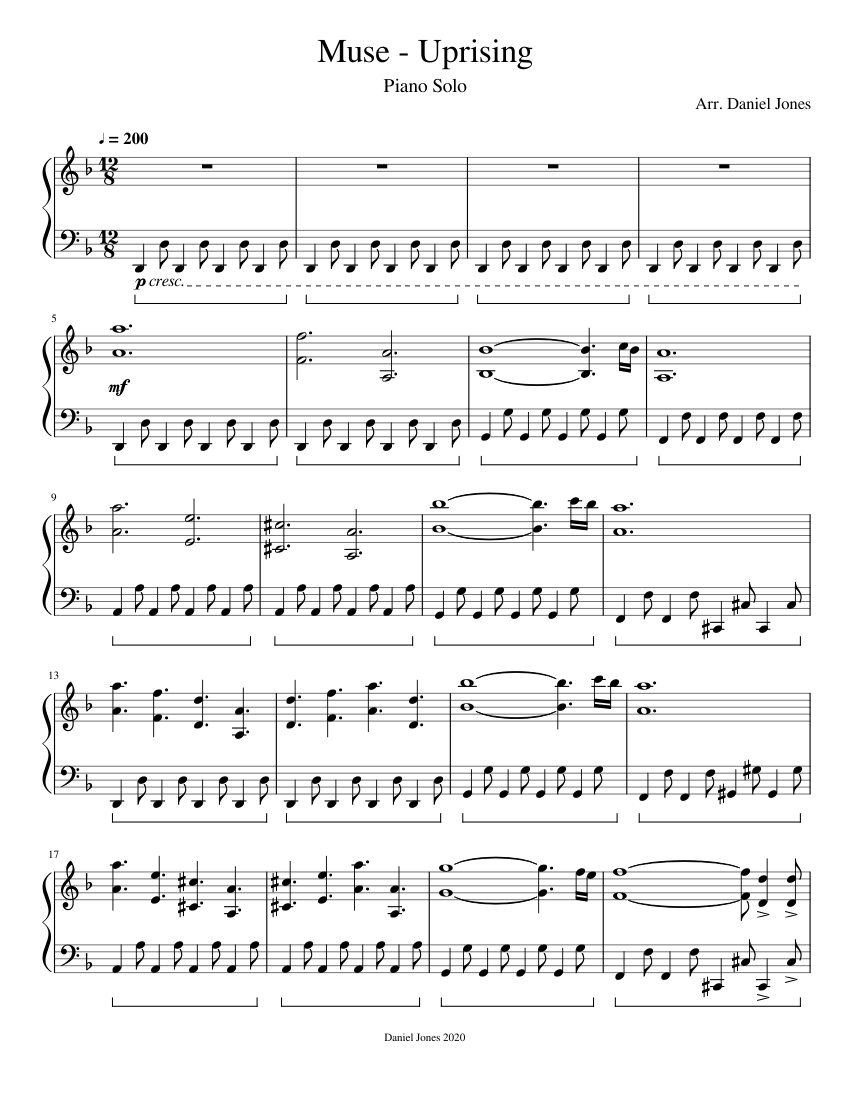 Muse - Uprising Sheet music for Piano (Solo) | Musescore.com