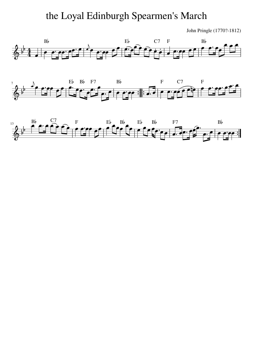 the Loyal Edinburgh Spearmen's March