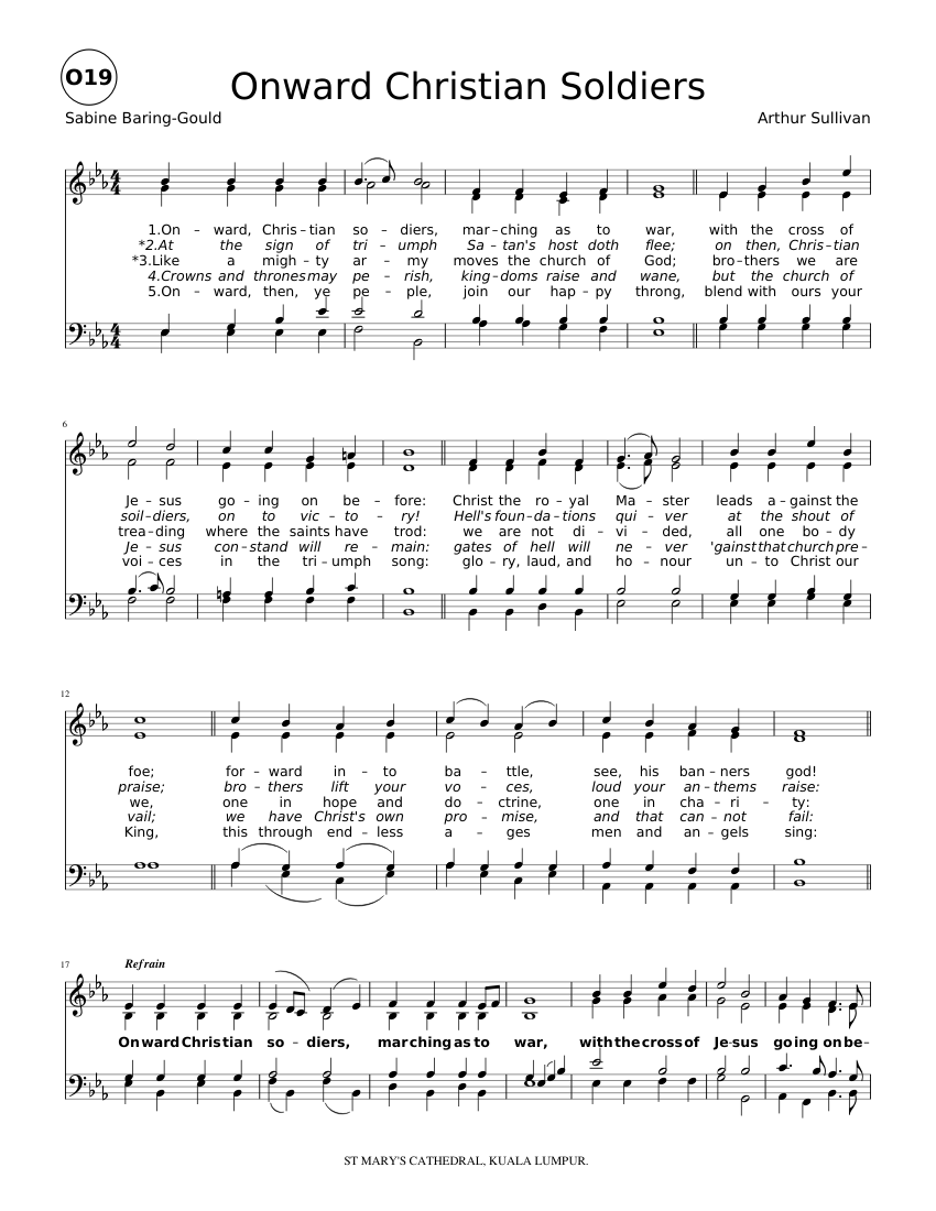 onward christian soldiers lyrics and music