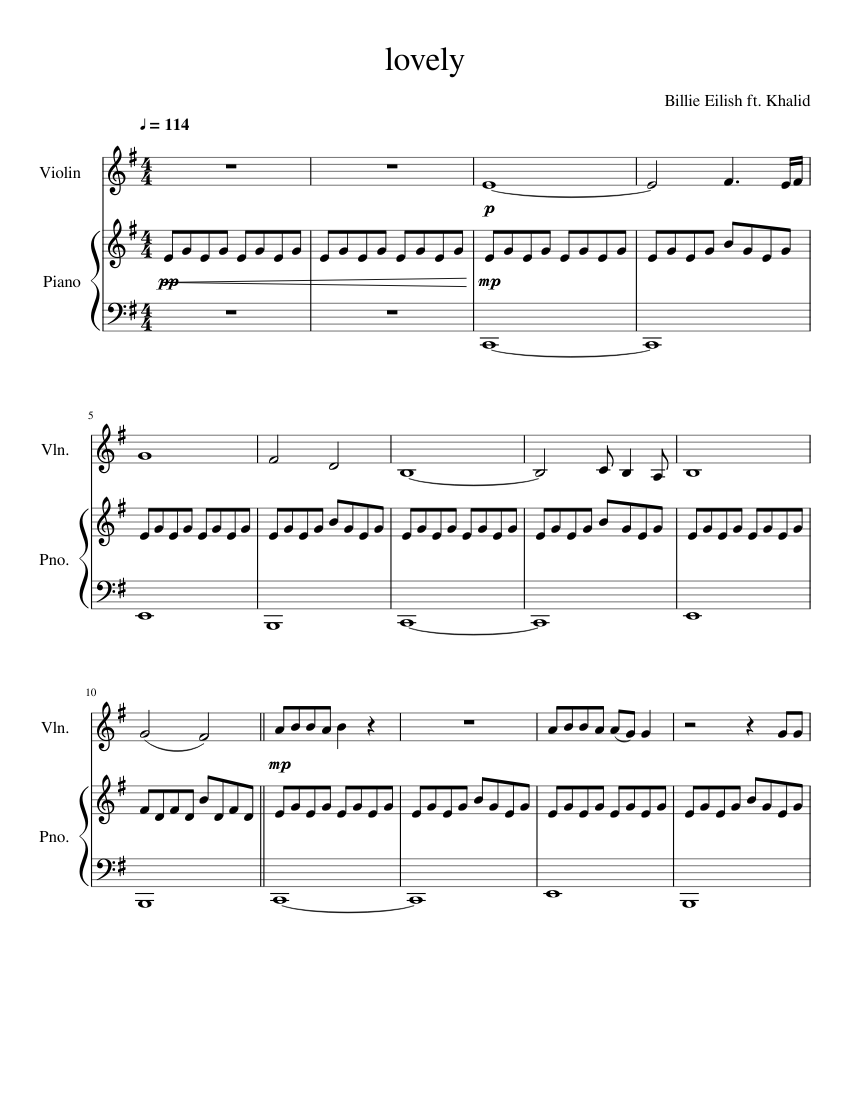 Lovely Violin Sheet music for Piano, Violin (Solo) | Musescore.com
