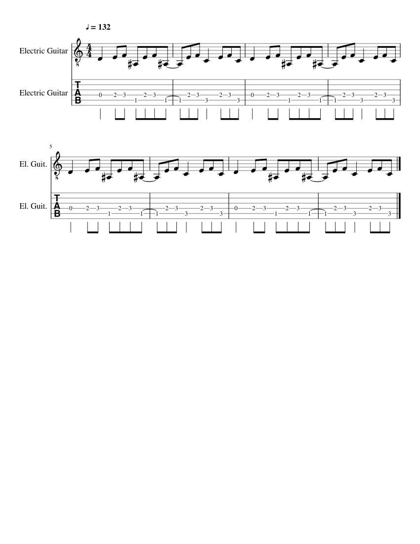 square hammer ghost Sheet music for Guitar (Mixed Duet) | Musescore.com