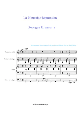 Free La Mauvaise Réputaion by Georges Brassens sheet music | Download PDF  or print on Musescore.com
