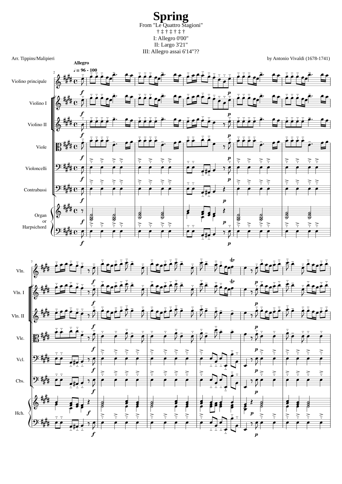Spring Sheet music for Harpsichord, Violin, Strings group (Mixed ...