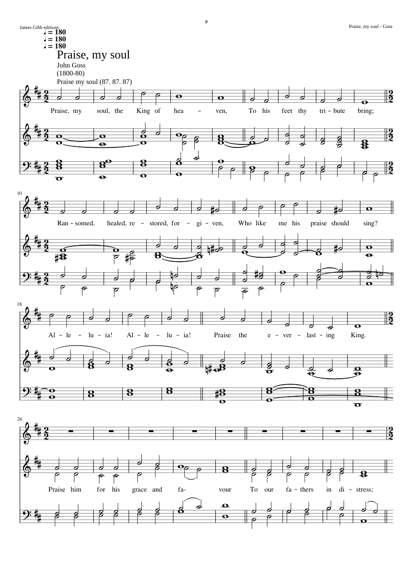 Praise my soul the King of heaven