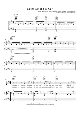 Free Catch Me If You Can By Walking On Cars Sheet Music | Download.