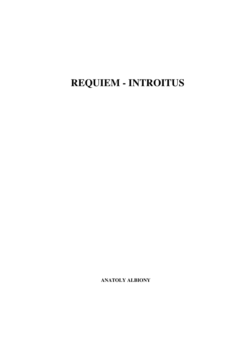 REQUIEM - INTROITUS