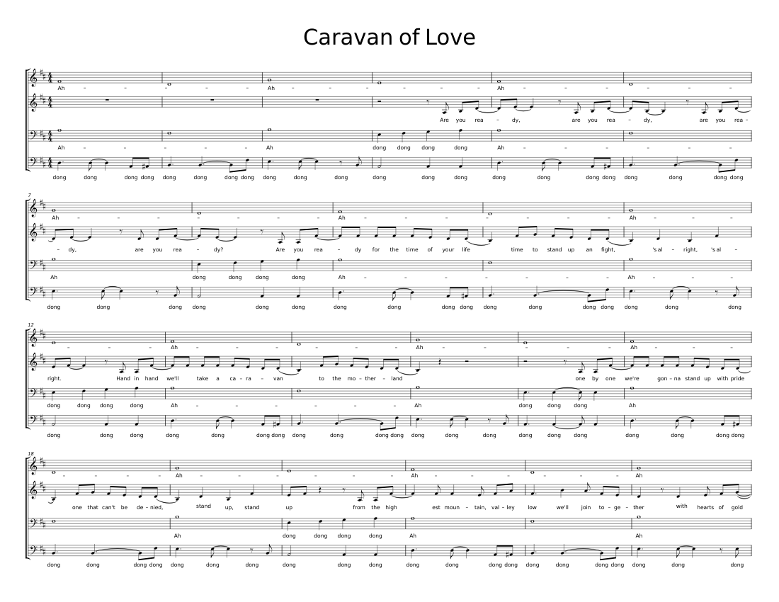 Caravan of Love Sheet music for Synthesizer (Mixed Quartet) | Musescore.com