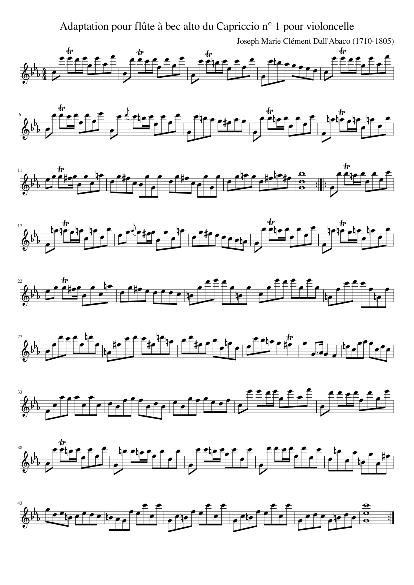 Capriccio n 1 pour violoncelle