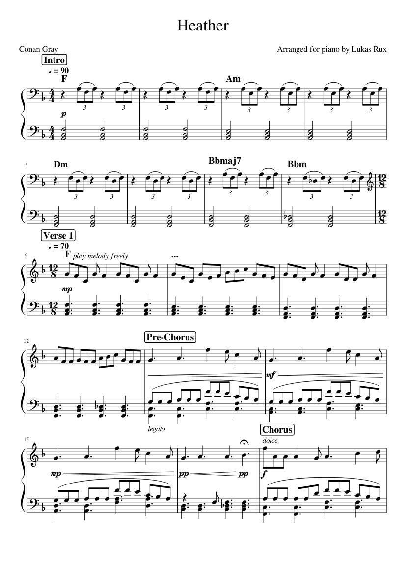Program Note Heather's Heather Sheet Music for Piano (Solo) | MuseScore.com