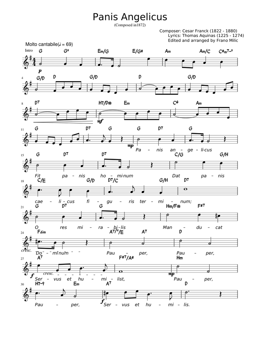 Panis Angelicus Sheet music for Piano (Solo) | Musescore.com
