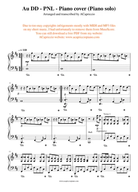 Free au dd by PNL sheet music | Download PDF or print on Musescore.com