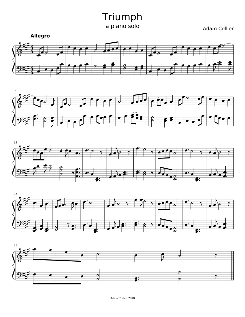Triumph Sheet music for Piano (Solo) Easy Musescore com
