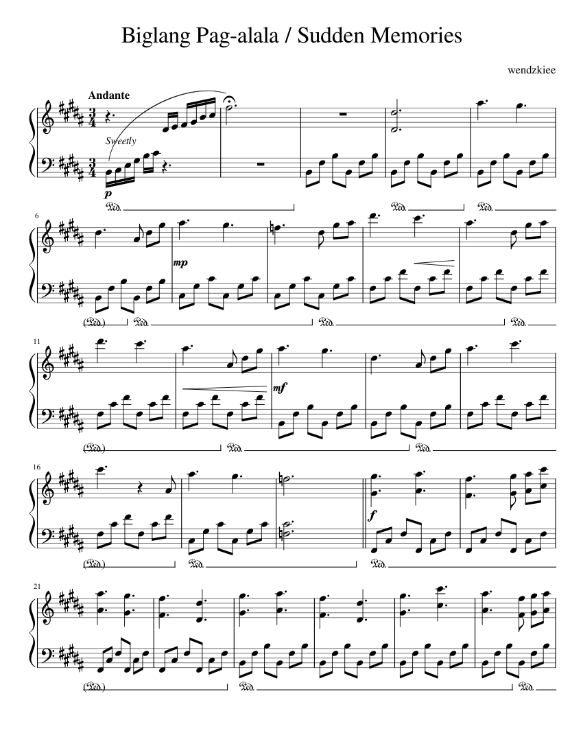 Biglang Pag-alala / Sudden Memories - piano tutorial
