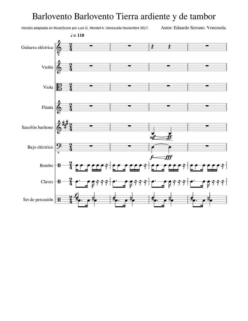 Barlovento Barlovento Tierra Ardiente Y De Tambor Eduardo Serrano Sheet Music For Violin Flute Drum Group Viola More Instruments Mixed Ensemble Musescore Com Cantamos barlovento, originalmente un merengue venezolano creado en el año 1941 por el destacado compositor eduardo. barlovento barlovento tierra ardiente y
